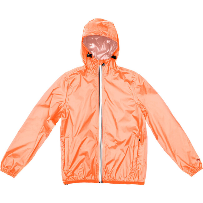 Sam Packable Rain Jacket, Orange Fluo