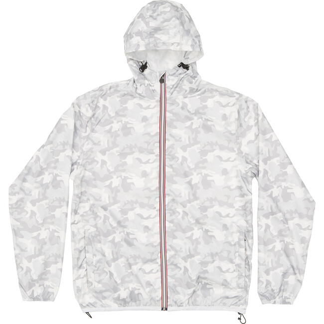 Men's Max Print Packable Rain Jacket, White Camo