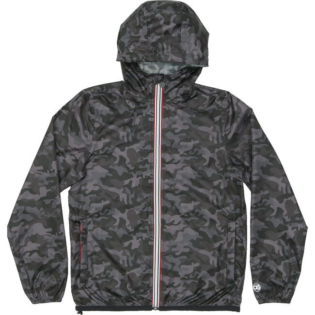Men's Max Print Packable Rain Jacket, Black Camo
