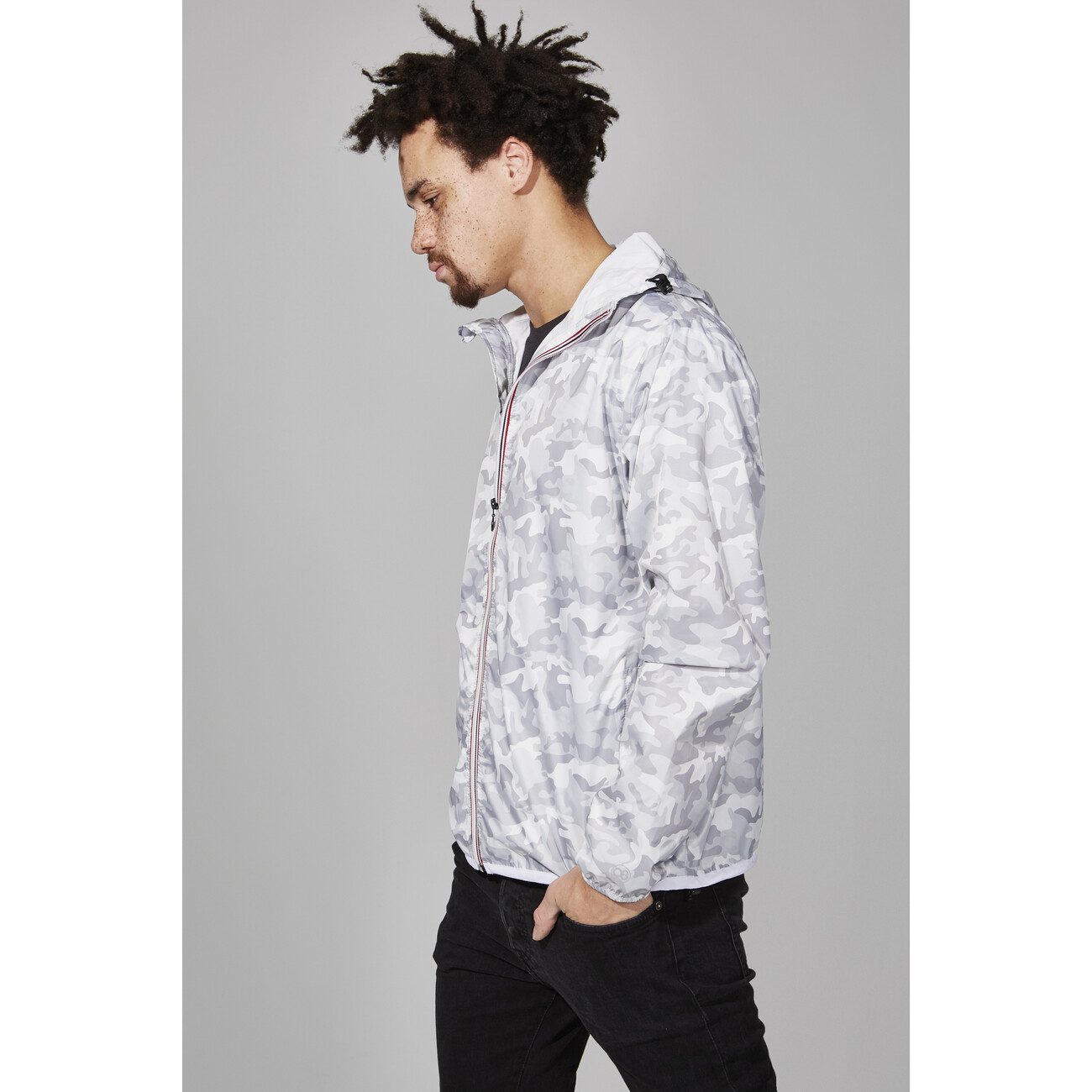 Men's Max Print Packable Rain Jacket, White Camo - O8 Lifestyle