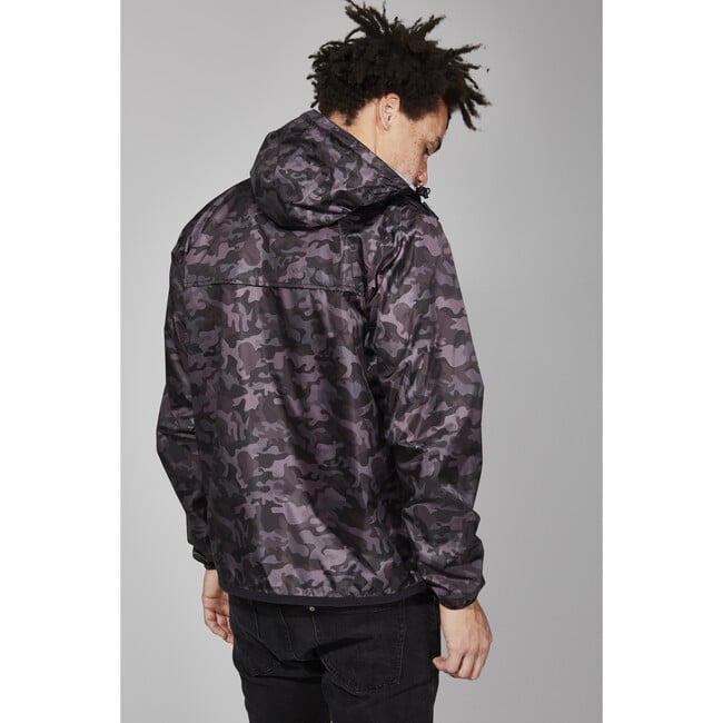 Men's Max Print Packable Rain Jacket, Black Camo - Raincoats - 4