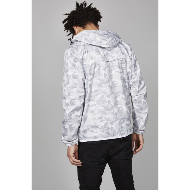 Men's Max Print Packable Rain Jacket, White Camo - Raincoats - 3