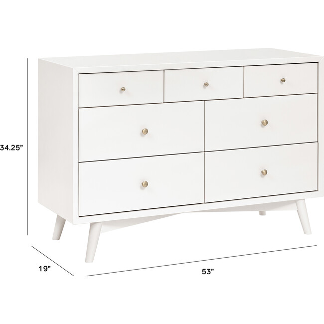 Palma 7-Drawer Double Dresser, Assembled, Warm White - Dressers - 8