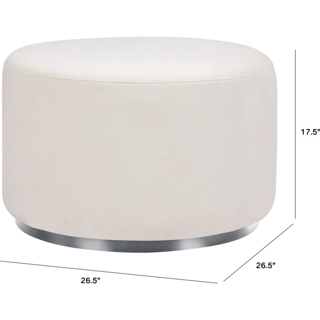 Tuba Gliding Ottoman, Performance Cream Eco-Weave - Ottomans - 3