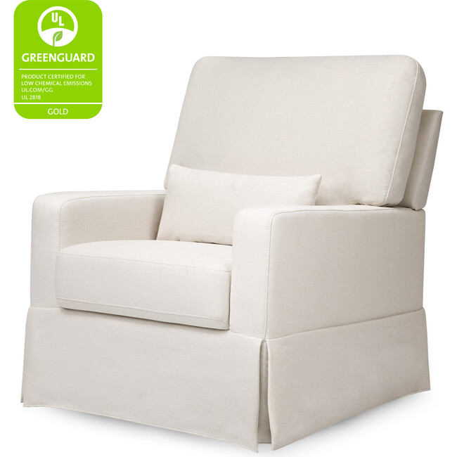 Crawford Pillowback Comfort Swivel Glider, Performance Cream Eco-Weave - Nursery Chairs - 7