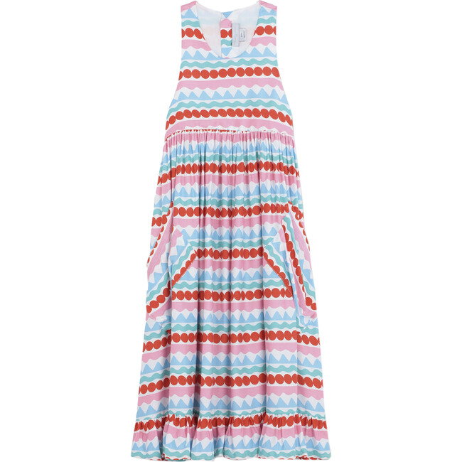 Graphic Stripes Crepe Dress, Multi - Dresses - 1