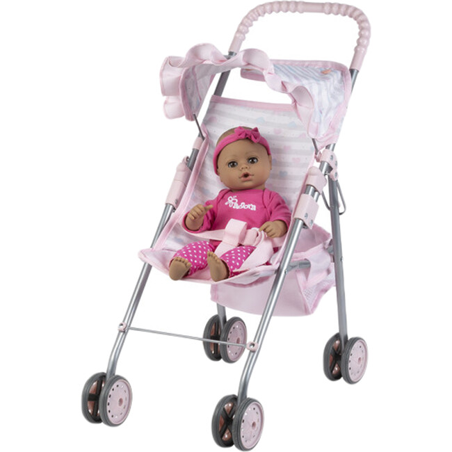 Pink Medium Shade Umbrella Stroller - Doll Accessories - 2