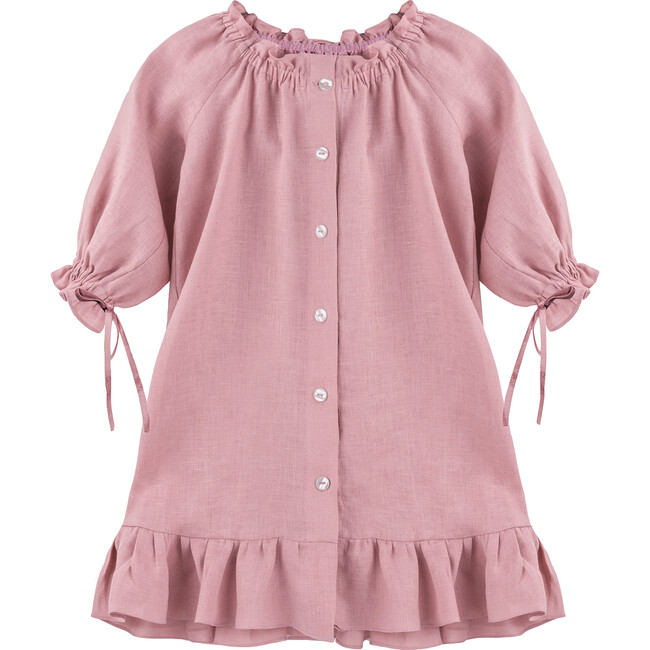 Macaron Linen Petit Dress, Pink - Dresses - 1 - zoom