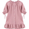 Macaron Linen Petit Dress, Pink - Dresses - 1 - thumbnail