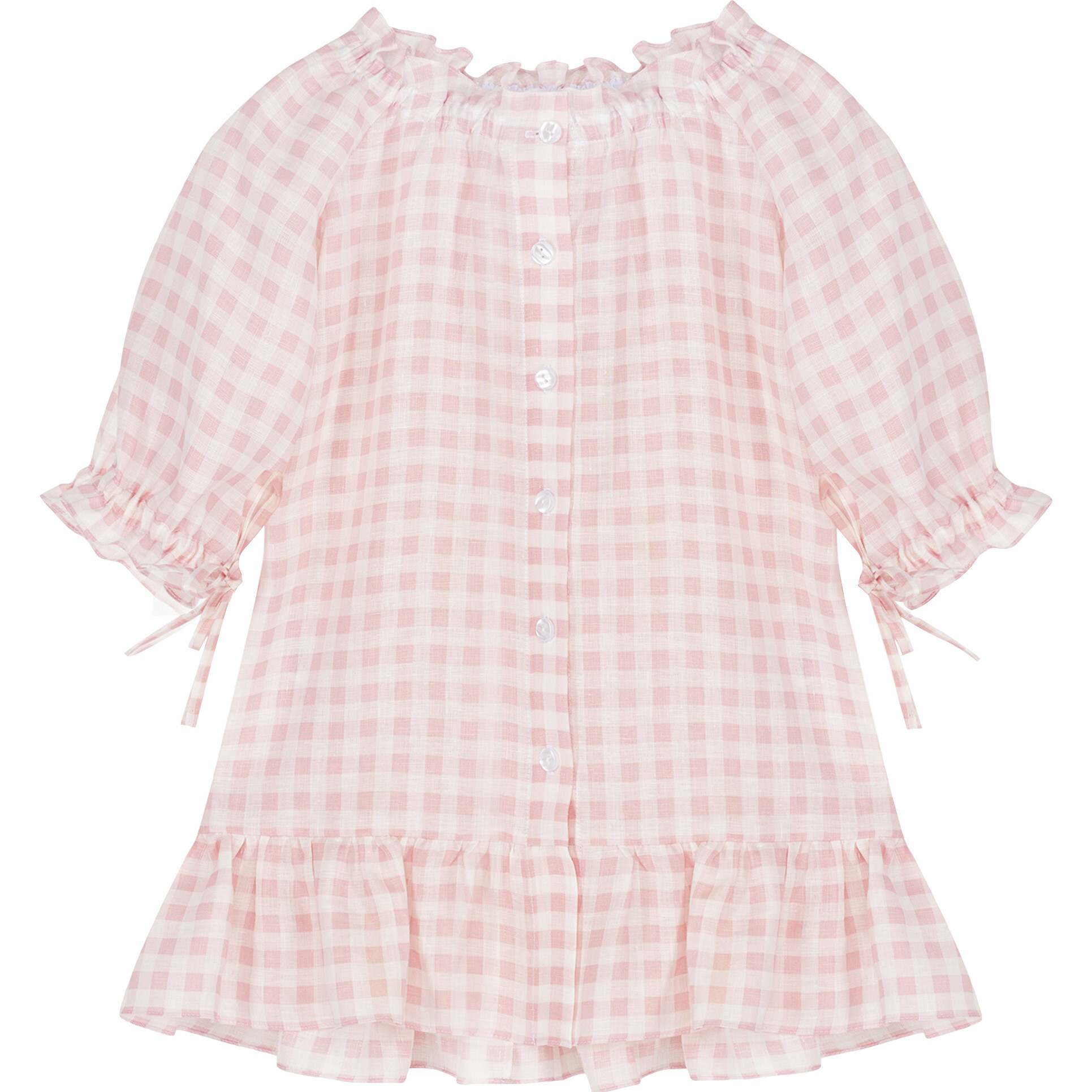 open lace back dress Alaïa Vichy knit dress Pink - Women