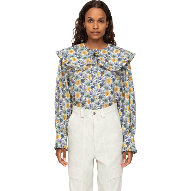 Women's Leslie Blouse, Aqua - Blouses - 1