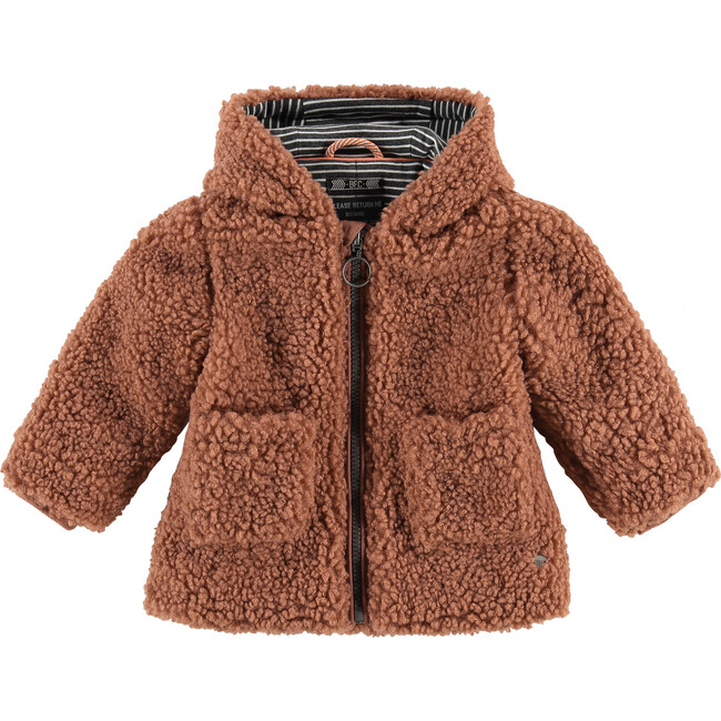 Teddy Coat, Terra Pink - Fur & Faux Fur Coats - 1