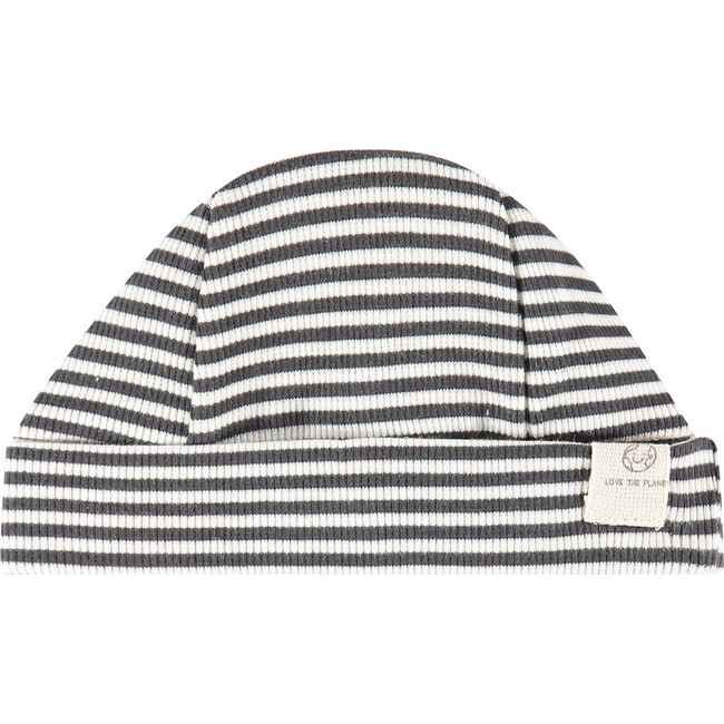 Striped Baby Hat, Ebony - Hats - 1