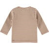 Striped Long Sleeved Tee, Chocolate - Tees - 2