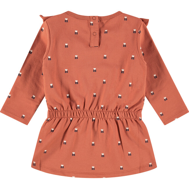 Ruffle Floral Dress, Burnt Orange - Dresses - 2