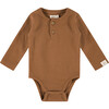 Long Sleeved Onesie, Chocolate - Rompers - 1 - thumbnail