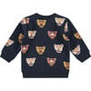 Leopard Pullover, Navy - Sweatshirts - 2