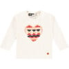 Heart Long Sleeved Tee, Ivory - Tees - 1 - thumbnail