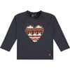 Heart Long Sleeved Tee, Blue Sea - Tees - 1 - thumbnail