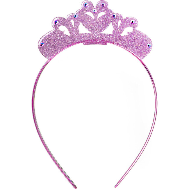 Crown Headband, Light Pink Glitter - Hair Accessories - 1