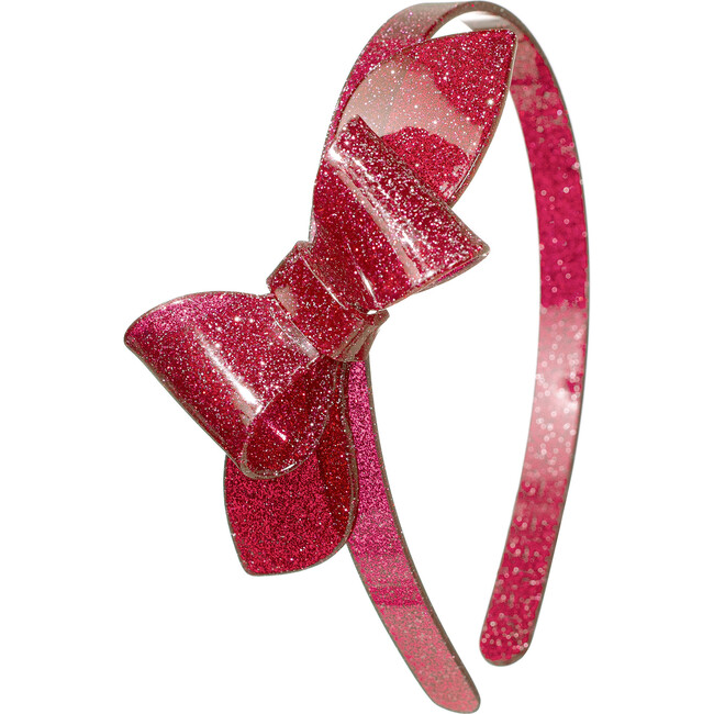 Rosane Bow Headband, Glitter Red - Hair Accessories - 1