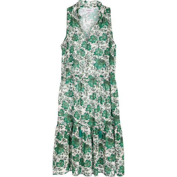 Women's Sienna Midi Dress, Vintage Green Flowers - roma label Dresses ...