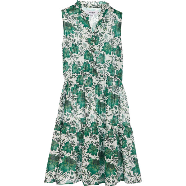 Sienna Kids Dress, Vintage Green Flowers - roma label Dresses | Maisonette