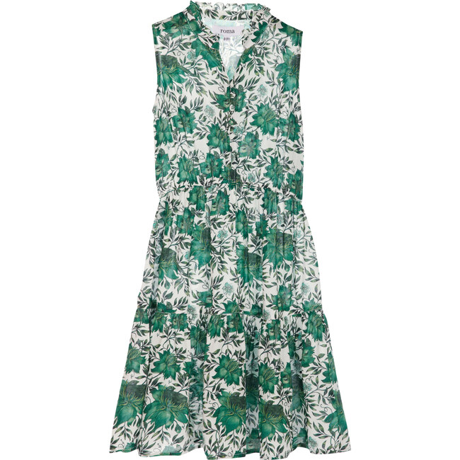 Sienna Dress, Vintage Green Flowers - Dresses - 1
