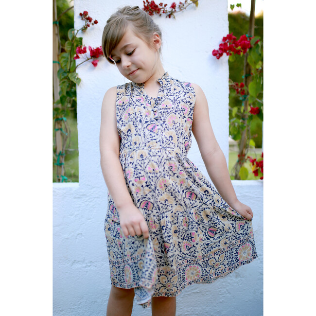 Sienna Kids Sleeveless Dress, Italian Camel - Dresses - 3