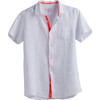 Peter Boys Linen Shirt, White - Shirts - 1 - thumbnail