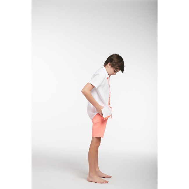 Peter Boys Linen Shirt, White - Shirts - 3