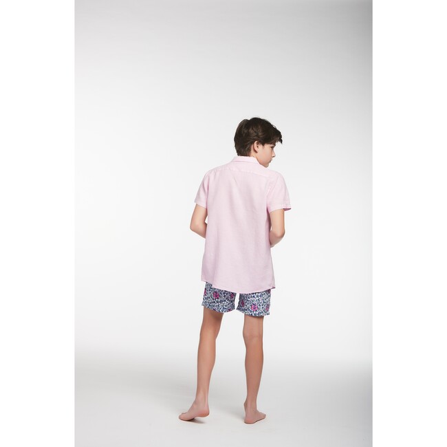 Peter Boys Linen Shirt, Pink - Shirts - 4