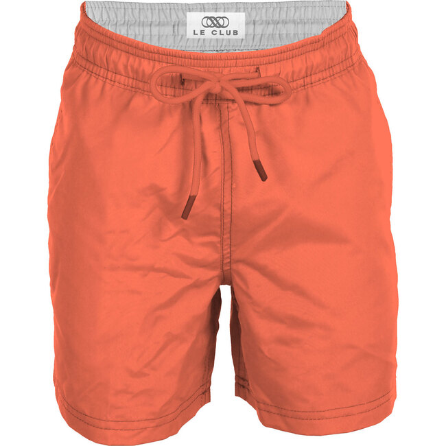 Neon Orange Boys Swim Trunks - Swim Trunks - 1
