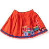 Embroidered Corduroy Skirt, Locomotives - Skirts - 1 - thumbnail