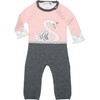 Swan Coverall, Light Pink - Rompers - 1 - thumbnail