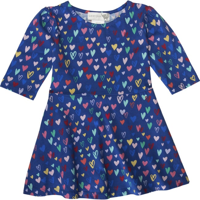 Classic Blue Hearts Bubbly Dress - Dresses - 1