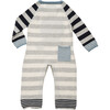 Lion Stripe Coverall, Grey - Onesies - 2