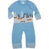 New York City Cotton Cashmere Coverall, Blue - Onesies - 1 - thumbnail
