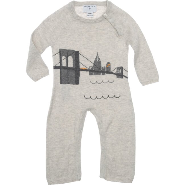 Brooklyn Bridge Cotton Cotton Cashmere Coverall, Grey