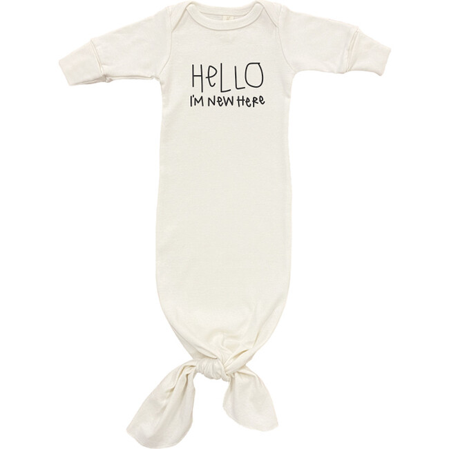 Hello I'm New Here Infant Gown, Black