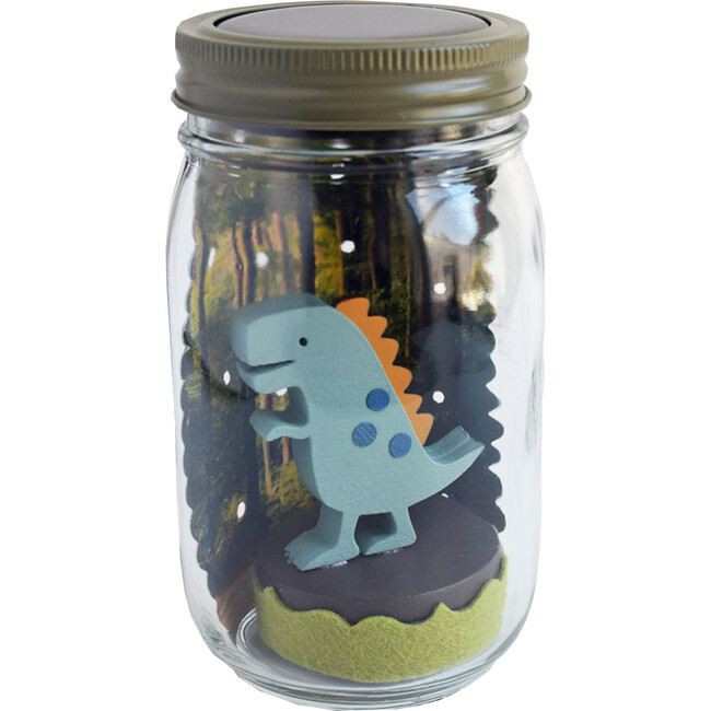 Mason Jar Solar Nightlight, Dinosaur