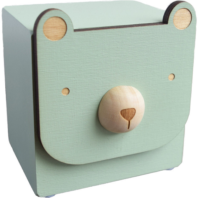 Menagerie Music Box, Mint Bear - Accents - 1