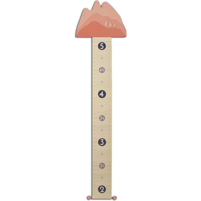 Wooden Growth Chart, Pink Mountains - Wall Décor - 1