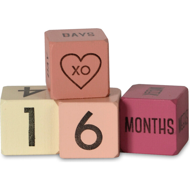 Baby Age Blocks, Mini Pink - Accents - 1