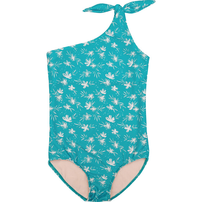 Girl's Asymmetrical One Piece, Ocean Blossom