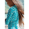 Girl's Long Sleeve Rashguard One Piece, Ocean Blossom - Rash Guards - 2