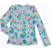 Chloe Long Sleeve  Rashguard Top, Island Hibiscus - Rash Guards - 1 - thumbnail