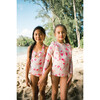 Chloe Long Sleeve Rashguard Top, Pink Plumeria - Rash Guards - 2