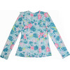 Chloe Long Sleeve  Rashguard Top, Island Hibiscus - Rash Guards - 2