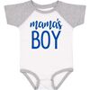 Mama’s Boy Short Sleeve Bodysuit, White & Heather - Shirts - 1 - thumbnail